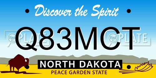Q83MCT North Dakota License Plate