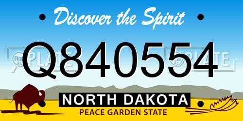 Q840554 North Dakota License Plate