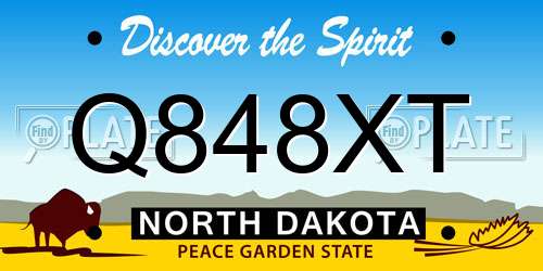 Q848XT North Dakota License Plate