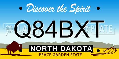 Q84BXT North Dakota License Plate