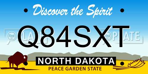 Q84SXT North Dakota License Plate