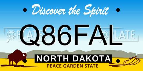 Q86FAL North Dakota License Plate