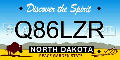 Q86LZR North Dakota License Plate