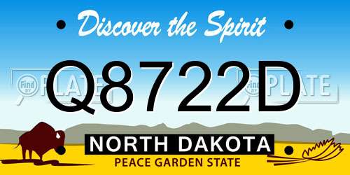 Q8722D North Dakota License Plate