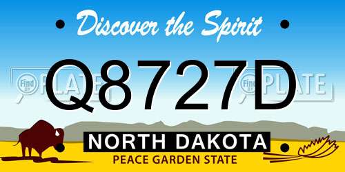 Q8727D North Dakota License Plate