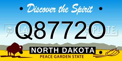Q8772O North Dakota License Plate