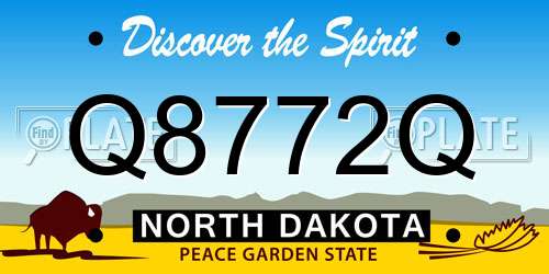 Q8772Q North Dakota License Plate