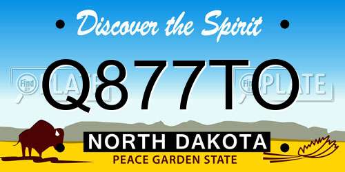 Q877TO North Dakota License Plate