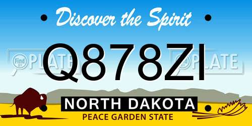 Q878ZI North Dakota License Plate