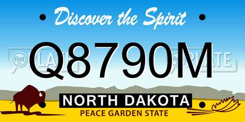 Q8790M North Dakota License Plate