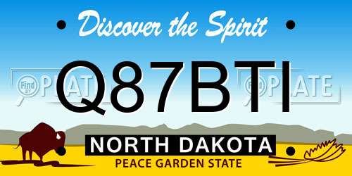 Q87BTI North Dakota License Plate