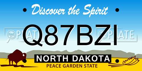 Q87BZI North Dakota License Plate