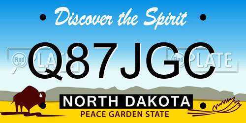 Q87JGC North Dakota License Plate