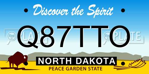 Q87TTO North Dakota License Plate