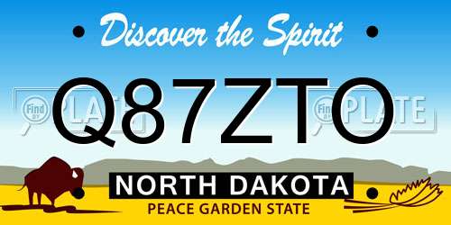 Q87ZTO North Dakota License Plate