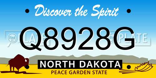 Q8928G North Dakota License Plate