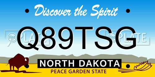 Q89TSG North Dakota License Plate