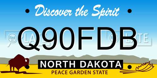 Q90FDB North Dakota License Plate