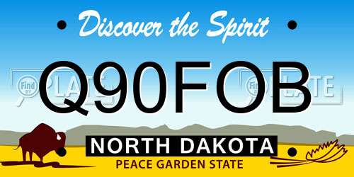 Q90FOB North Dakota License Plate