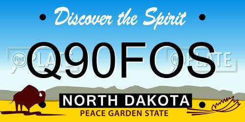 Q90FOS North Dakota License Plate
