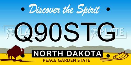 Q90STG North Dakota License Plate