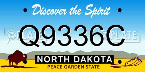 Q9336C North Dakota License Plate