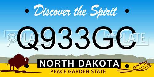 Q933GC North Dakota License Plate