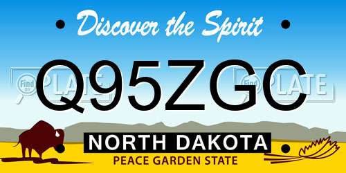 Q95ZGC North Dakota License Plate