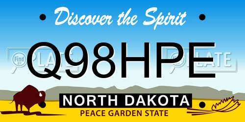 Q98HPE North Dakota License Plate