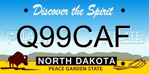 Q99CAF North Dakota License Plate