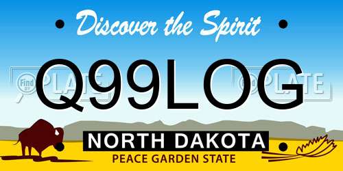 Q99LOG North Dakota License Plate
