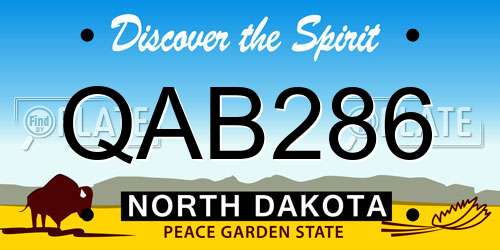QAB286 North Dakota License Plate