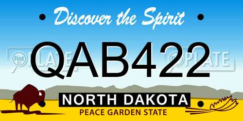 QAB422 North Dakota License Plate