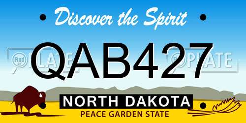 QAB427 North Dakota License Plate