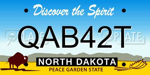 QAB42T North Dakota License Plate