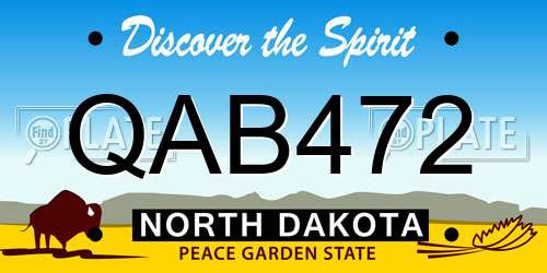 QAB472 North Dakota License Plate