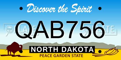 QAB756 North Dakota License Plate
