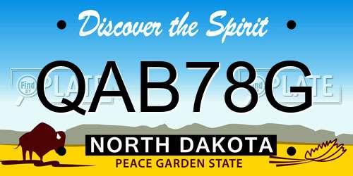 QAB78G North Dakota License Plate