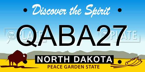 QABA27 North Dakota License Plate