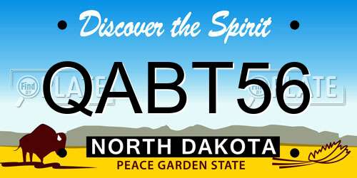 QABT56 North Dakota License Plate