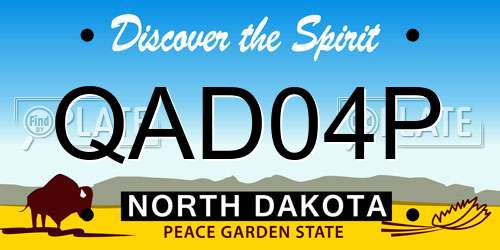 QAD04P North Dakota License Plate