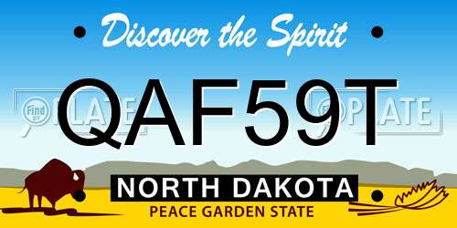 QAF59T North Dakota License Plate