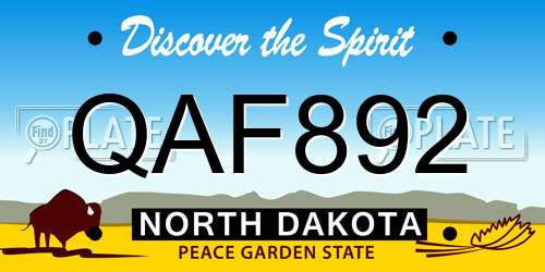 QAF892 North Dakota License Plate