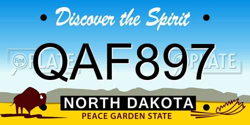 QAF897 North Dakota License Plate