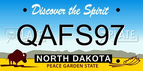 QAFS97 North Dakota License Plate