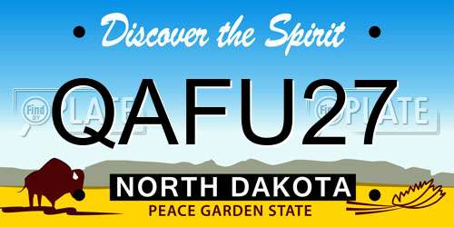QAFU27 North Dakota License Plate