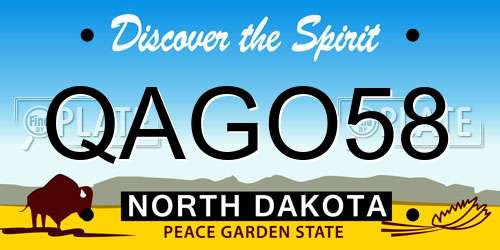 QAGO58 North Dakota License Plate