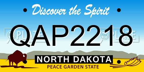 QAP2218 North Dakota License Plate