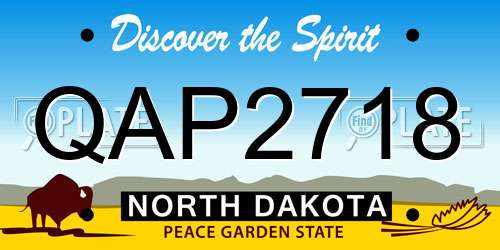 QAP2718 North Dakota License Plate