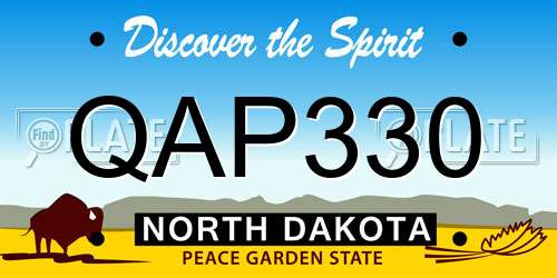 QAP330 North Dakota License Plate